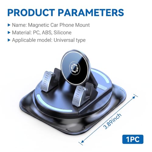Car Phone Holder 360 Degree Rotation, Non-slip Car Navigation Mount, Car Phone Mount with Double Layer Pad, Universal for Most Cars, SUVs, Trucks (Black #02) - color: Black #02