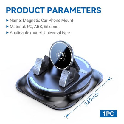 Car Phone Holder 360 Degree Rotation, Non-slip Car Navigation Mount, Car Phone Mount with Double Layer Pad, Universal for Most Cars, SUVs, Trucks (Black #02) - color: Black #02