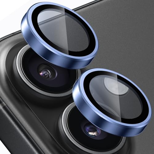 Compatible with iphone 17 Camera Lens Protector [1 Set ], Individual Lens Protectors, Scratch-Resistant Ultra-Thin Tempered Glass with Aluminum Edging, for Apple iphone17 Phone 6.3 inch (Blue)