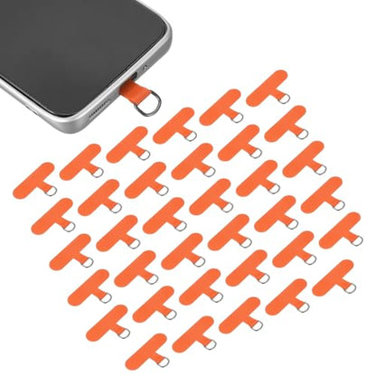 uxcell 36pcs Phone Tether Tab, Universal Phone Lanyard Patch T Shape Cell Phones Strap Replacement Part for Most Smartphone Cases, Orange - color: Orange