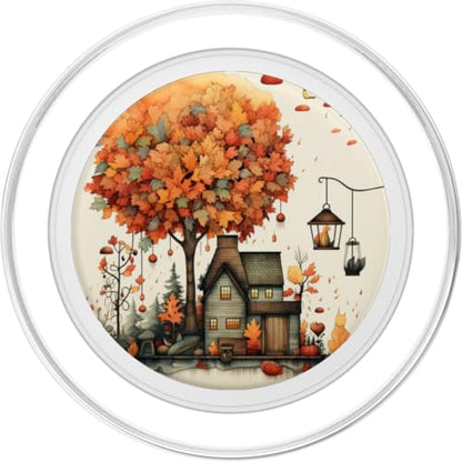 Fall Leaves Autumn Pumpkin Pattern Autumn Color Leaves PopSockets PopGrip for MagSafe - style: Magnetic PopGrip