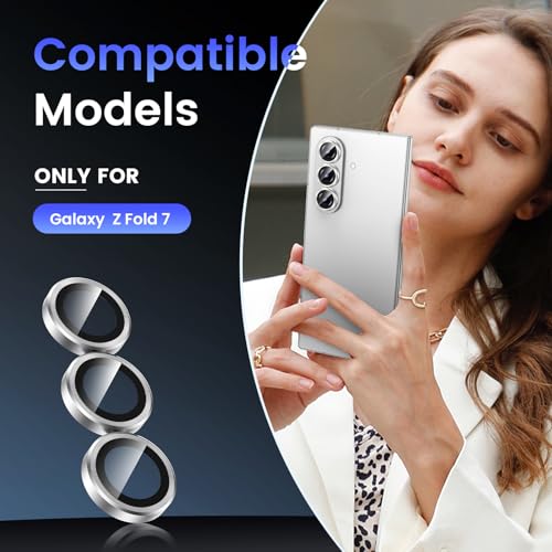 Tensea Camera Lens Protector Compatible for Samsung Galaxy Z Fold 7/8 Ultra - color: Silver