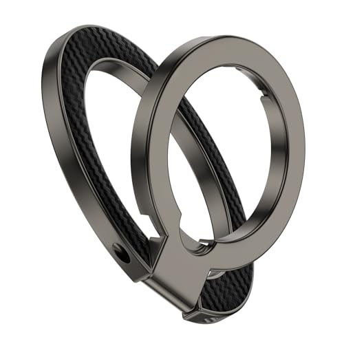 MagSafe Phone Ring Holder, 360° Rotation Magnetic Phone Grip Kickstand - color: gray