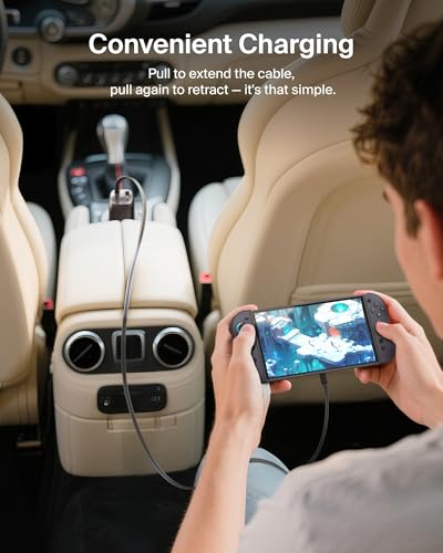 Belkin 75W USB C Car Charger, with 2.5ft. Retractable Cable