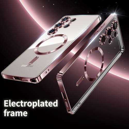Hurgoer for Samsung Galaxy S22 Ultra Case.Soft TPU Electroplated Frame Cover with Clear Back.Drop Tested Protective Full Body Case.Thin Light Slim【Not Magsafe】 (Rose Gold, S22 Ultra) - color: Rose Gold, size: S22 Ultra