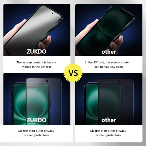 2 Pack for iPhone 16 Plus/iPhone 15 Plus 6.7" Matte Privacy Screen Protector Anti-glare Anti-spy Tempered Glass Film Anti-fingerprint Easy Installation - size: iPhone 16 Plus