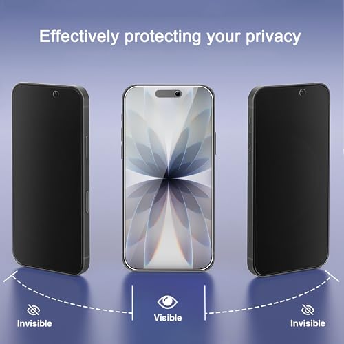 Ailun 3 Pack Privacy Screen Protector for iPhone 17 / iPhone 16 Pro - size: 17 6.3 inches