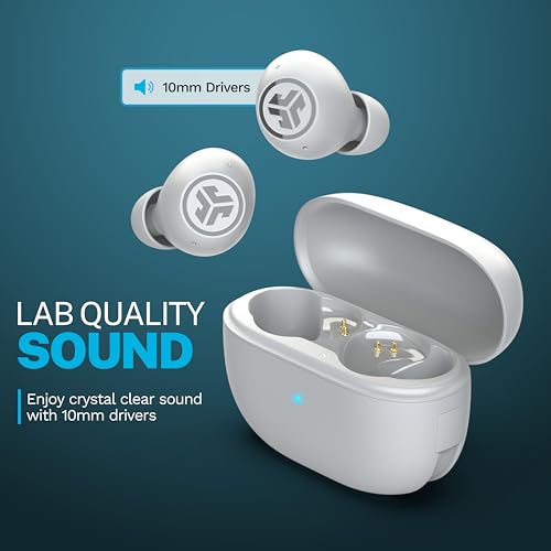 JLab Go Pop ANC True Wireless Earbuds with Dual Connect, White - color: White