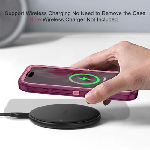 for iPhone 16 Pro Max Case Heavy Duty Protective Shockproof Dropproof 3-Layer Full Body Protection [Without Screen Protector] Tough Rugged Cover for Apple iPhone 16 Pro Max,Purple/Pink - color: Purple/Pink