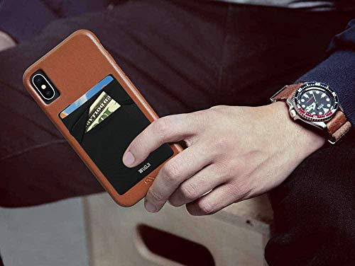 Adhesive Phone Pocket,Cell Phone Stick On Card Wallet Sleeve,Credit Cards/ID Card Holder(Double Secure) with Sticker for Back of iPhone,Android and All Smartphones(Black Purple)-2PC - color: Black Purple