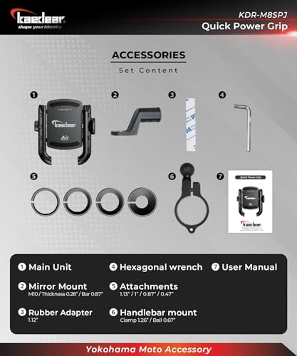 Kaedear Vibration-Resistant Motorcycle Phone Mount, KDR-M8SPJ