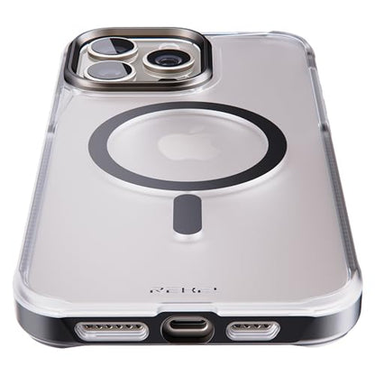 REBEL Clear Case for iPhone 15 Pro Max [Frosted Series Gen-5] Strong MagSafe Compatible, Grip Sides, Translucent Matte Texture, Protective Shockproof Bumpers, Metal Lens & Buttons, 6.7 Inch Phone 2023 - color: Frosted Black, size: iPhone 15 Pro Max