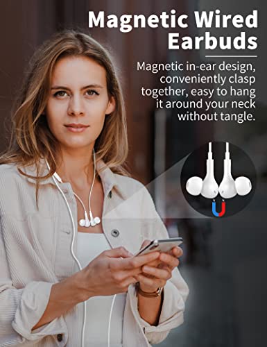 USB C Headphone for Samsung S26 S25 FE S24 A16 A17 Z Wired Earbuds Magnetic - color: White