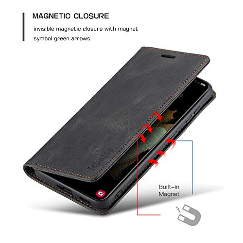 japezop Samsung Galaxy S21 5G Wallet Case with [RFID Blocking],Card Holder Kickstand Magnetic,Soft Leather Flip Case for Galaxy S21 5G 6.2 Inch(Black) - color: Black, size: S21 5G 6.2"