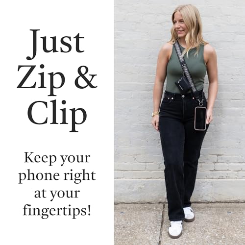 Save the Girls Clip & Go Phone Lanyard with Wallet Pouch, Fun Dots - color: Black/Grey