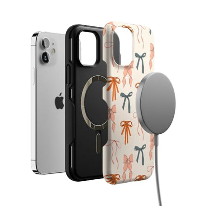 Casely iPhone 12 Mini Case | Gourdy Girlie | Harvest Bows | Bold Protective Design | MagSafe Compatible Design - color: Gourdy Girlie | Harvest Bows, size: Iphone 12 Mini