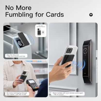 Tap & Go MagSafe Wallet Stand, 1-Card Magnetic Phone Wallet - color: Black