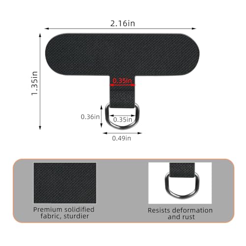 Phone Tether Tab, 8 Pack Adhesive-Free Phone Lanyard Tab with Loop