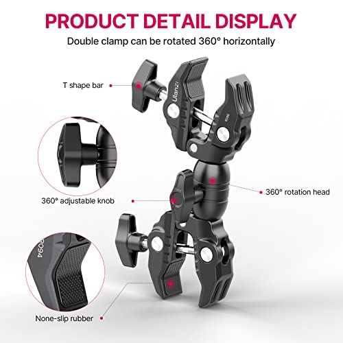 ULANZI Super Clamp Double Camera Clamp, R096 Crab Plier Clip Bracket Mount