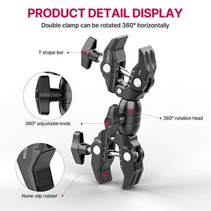 ULANZI Super Clamp Double Camera Clamp, R096 Crab Plier Clip Bracket Mount