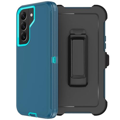for Samsung Galaxy S22 Plus Case with Belt Clip Holster, 2X Screen Protector, [Military Grade Protection] Heavy Duty Full Body Shockproof Rugged Protective Cover for Samsung S22 Plus 5G Turquoise - color: Turquoise