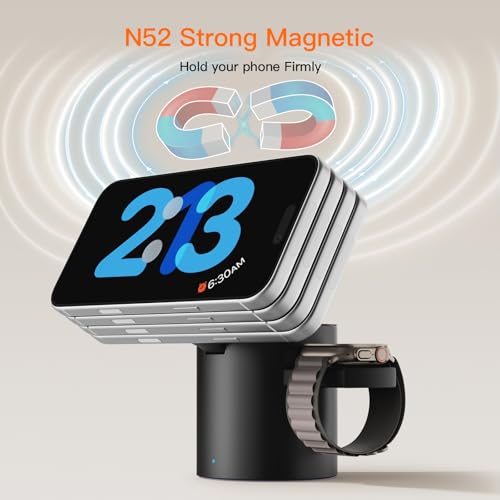 Foldable Magnetic 3 in 1 Wireless Charger Stand for iPhone Watch AirPods