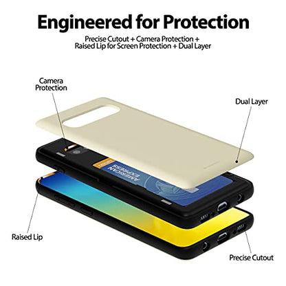 GOOSPERY Magnetic Door Bumper Compatible with Galaxy S10 Plus, Card Holder Wallet Case Easy Magnet Auto Closing Protective Dual Layer Sturdy Phone Back Cover - White - color: White, size: Galaxy S10 Plus