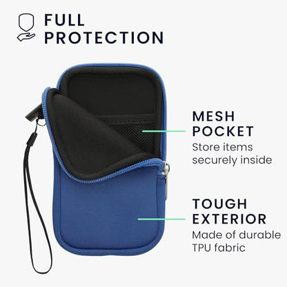 kwmobile Universal Phone Pouch Size M - 5.5" - Neoprene Smartphone Pouch with Zip - Water-Repellent Mobile Phone Case - Sleeve in Baltic Blue - color: Baltic Blue, size: M - 5.5"