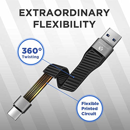 Short USB-A to USB-C Cable, 5.5 inch, 10Gbps, for iPhone 15/16, iPad, MacBook, Samsung Galaxy, Tablets, Laptops, Portable SSD, Android Auto - style: USB-A to C (10G)