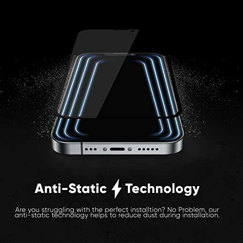 FLOLAB NanoArmour for iPhone 14 Plus / 13 Pro Max Privacy Screen Protector, Military-Grade Tempered Glass that Protects your Privacy - Durable, Smooth, Easy to Install, Anti Dust