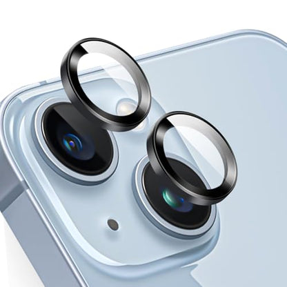 TENOC Camera Lens Protector for iPhone 14 & 14 Plus, Black - color: Black