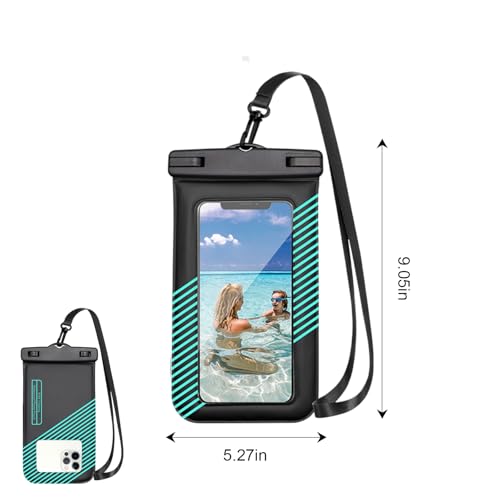 1 Pcs Waterproof Phone Case for Beach Adventures Swimming Outdoor Activities with Touch Screen Adjustable Strap (Mint Green) - color: Mint Green
