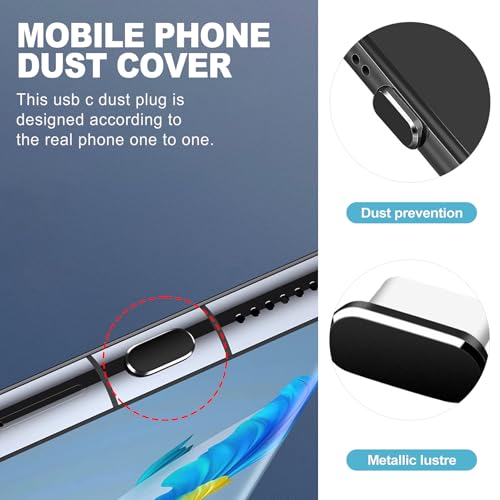 CoguZed 5-Piece Pack USB-C Dust Plugs with Integrated Cleaning Brush – Durable Anti-Dust Port Protector for Laptops & Smartphones (Universal Compatibility, Easy to Use)