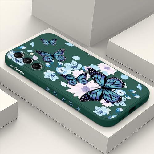 LEECG for Samsung Galaxy S24 Case, Design Pattern Slim Stylish Drop Proof Protective for Galaxy S24 Phone Cover 6.2 inch, Aurora Butterfly Green - color: Aurora Butterfly Green, size: for Samsung Galaxy S24