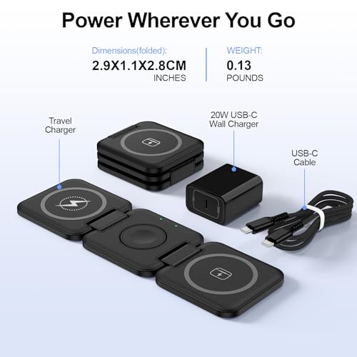 Wireless Charger for Samsung, 3 in 1 Charging Station Travel Charger - color: Black