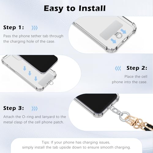 MoKo Heavy Duty Phone Tether Tab ×2, 360° Rotatable Spring O Ring ×2 - color: Silver