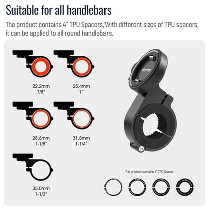 Bike Phone Mount,Aluminum Handlebar Out Front Bicycle Holder,Quick Lock - color: 【1st Gen】Handlebar Mount-Black