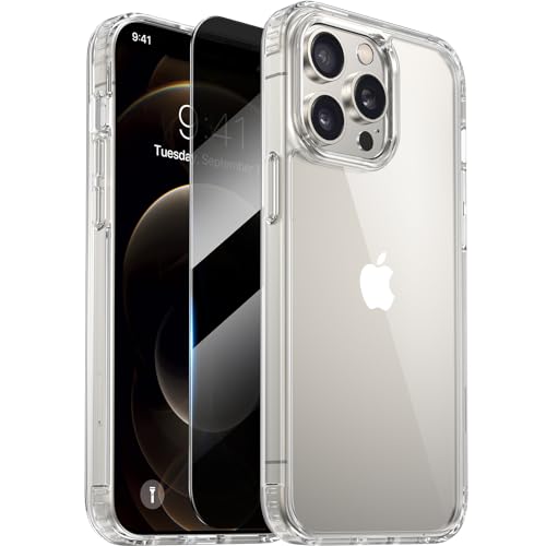 Diaclara Designed for iPhone 12 Pro Max Case, [with Privacy Screen Protector] [Anti Spy] [Military Grade Drop Protection] Heavy Duty Full-Body Shockproof Phone Case, Clear - color: Clear, size: iPhone 12 Pro Max 6.7"