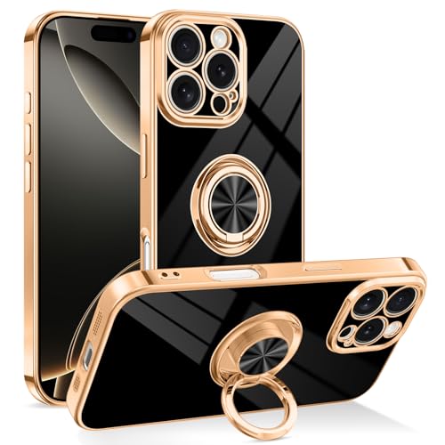 Dinick Black for iPhone 16 Pro Case with Ring Holder Kickstand - color: Black, size: 6.3'' iPhone 16 Pro
