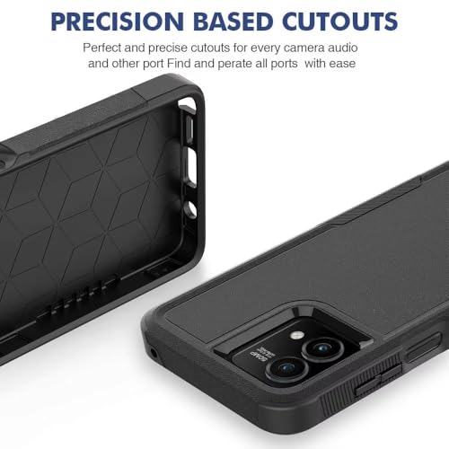 for Moto G Stylus 2023 5G Case Dual Layer Hard Shockproof Protective Case with Tempered Glass Screen Protector Heavy Duty Hybrid Full Body Anti-Scratch Anti-Slip Phone Cover Black - color: Moto G Stylus 2023 5G