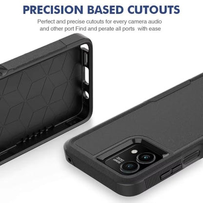 for Moto G Stylus 2023 5G Case Dual Layer Hard Shockproof Protective Case with Tempered Glass Screen Protector Heavy Duty Hybrid Full Body Anti-Scratch Anti-Slip Phone Cover Black - color: Moto G Stylus 2023 5G