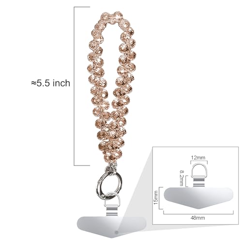 TENOC Beaded Phone Wrist Strap, Gold - color: A-gold