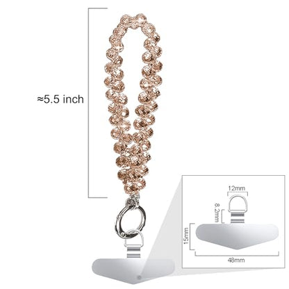 TENOC Beaded Phone Wrist Strap, Gold - color: A-gold