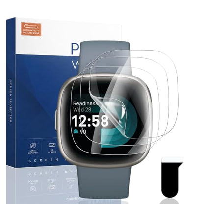 3 Pack for Fitbit Versa 4/ Versa 3 Screen Protector, Non-Tempered Glass Flexible Protection, HD Clear Protective Film - size: for Fitbit Versa 4/ Versa 3