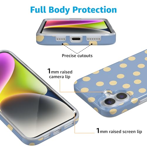 Casely iPhone 16 Case | in the Spotlight | Pastel Polka Dot | Compatible with MagSafe | Classic Ultra Thin Design - color: In the Spotlight | Pastel Polka Dot, size: Iphone 16