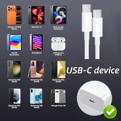 3ft USB C to USB C Cable for iPhone 17 16 15, 2Pack 60W Fast Charging Cord - size: 3FT, style: USBC to USBC