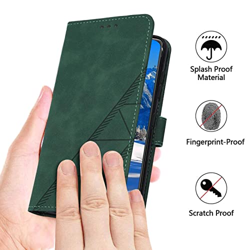 Flip Wallet Case for iPhone 17e/16e, Wrist Strap, Green | Embossed PU Leather, Detachable Wrist Strap, Card Slots, TPU Inner, Cash Pocket, Magnetic Closure, Stand, Precise Cutouts - color: Green