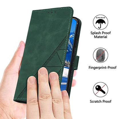 Flip Wallet Case for iPhone 17e/16e, Wrist Strap, Green | Embossed PU Leather, Detachable Wrist Strap, Card Slots, TPU Inner, Cash Pocket, Magnetic Closure, Stand, Precise Cutouts - color: Green