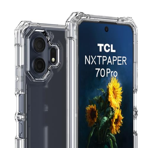Ailiber for TCL NxtPaper 70 Pro Phone Case, Screen Protector-Crystal Clear | Transparent Slim Anti-Yellowing Soft Silicone, Thin Lifeproof Bumper Heavy Duty Full Body Impact Absorbing Protective Cover - color: Clear