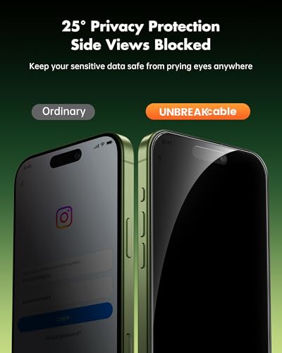 UNBREAKcable Privacy Screen Protector for iPhone 17-3 Pack - size: iPhone 17